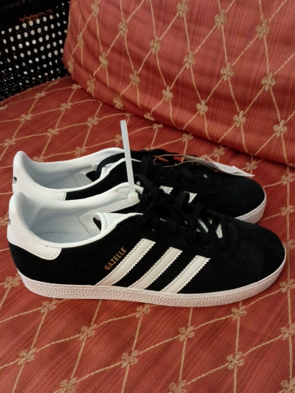 adidas Black and White Gazelle Suede Sneakers